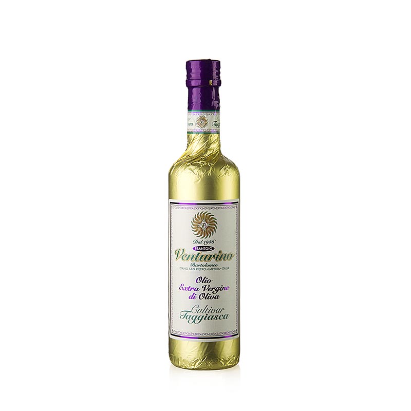Natives Olivenöl Extra, Venturino, 100% Taggiasca Oliven, Goldfolie, 500 ml
