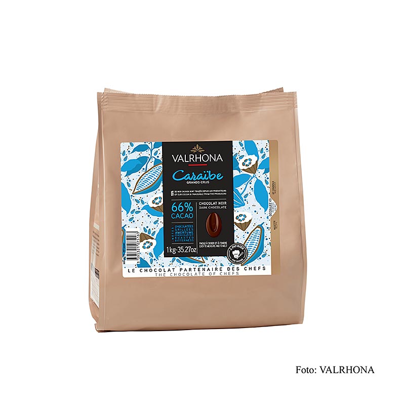 Valrhona Pur Caraibe "Grand Cru", dunkle Couverture, Callets, 66% Kakao, 1 kg