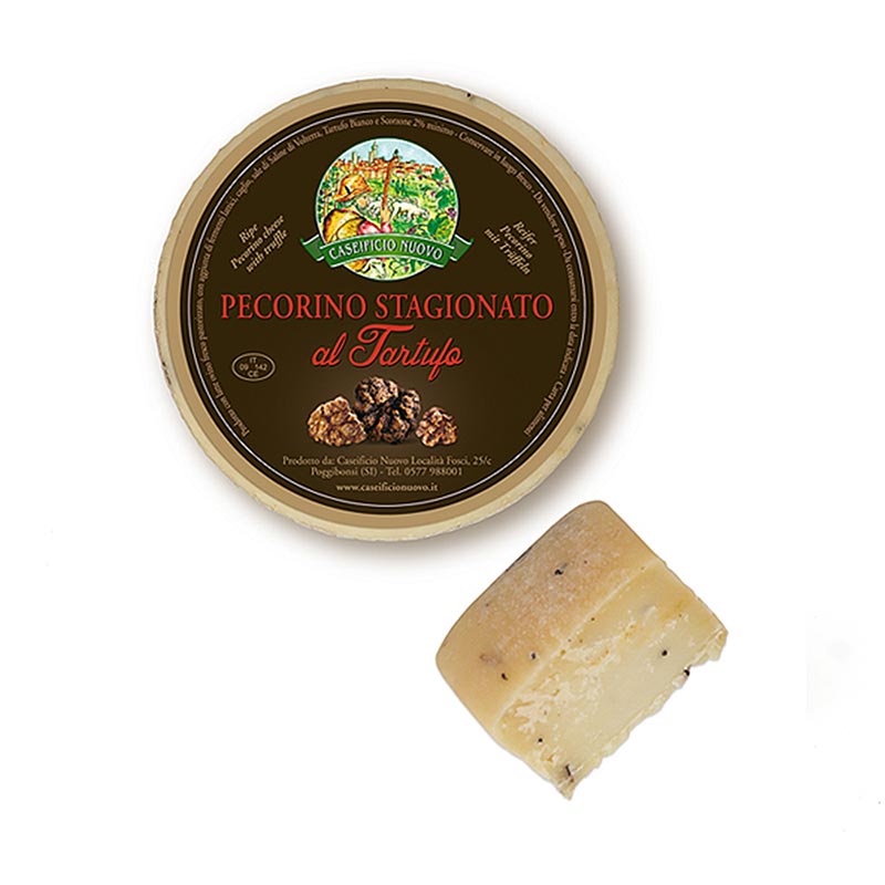 Pecorino "Tartuffo" Premium, Schafskäse mit Trüffel, würzig, 5 Monate gereift, ca.650 g