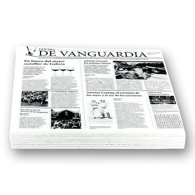 Einweg Snack Papier mit Zeitungspapierdruck, ca.290x300mm, De Vanguardia 500 Blatt