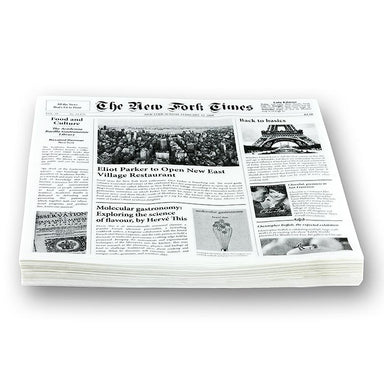 Einweg Snack Papier mit Zeitungspapierdruck, ca.290x300mm, New Fork Times 500 Blatt