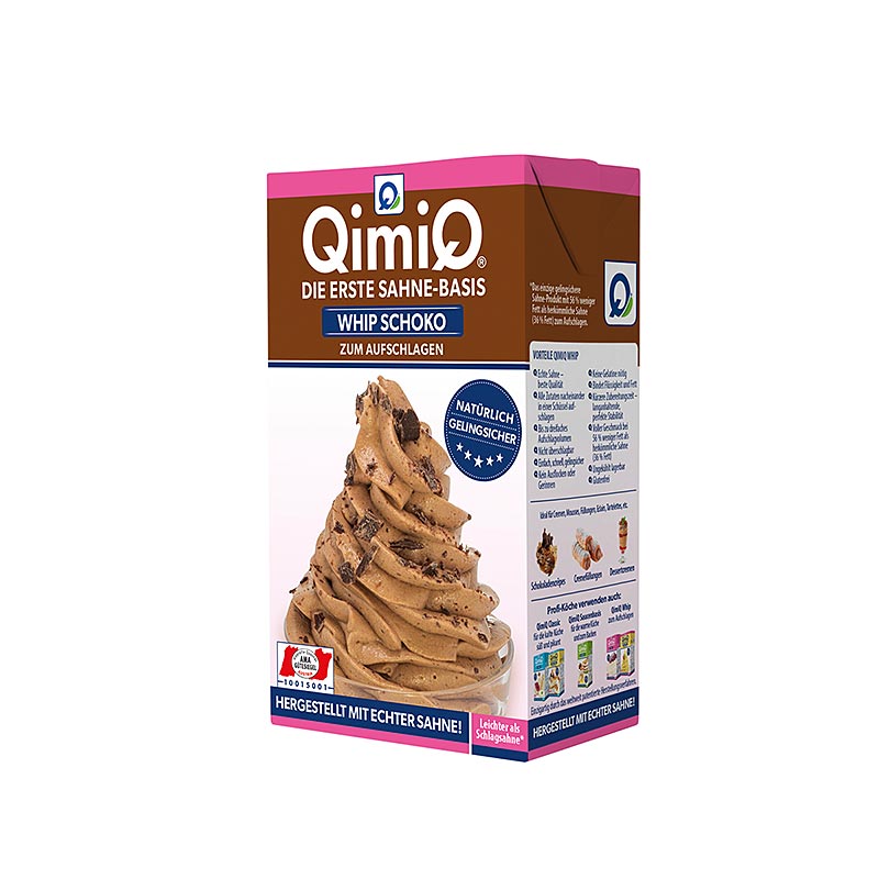 QimiQ Whip Schokolade, kalt aufschlagbares Sahne Dessert, 16% Fett, 250 g