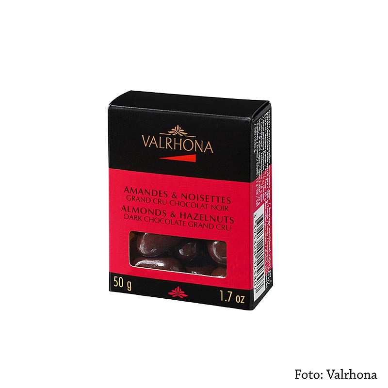 Valrhona Equinoxe Kugeln - Mandeln/Haselnüsse in Bitterschokolade, 50 g