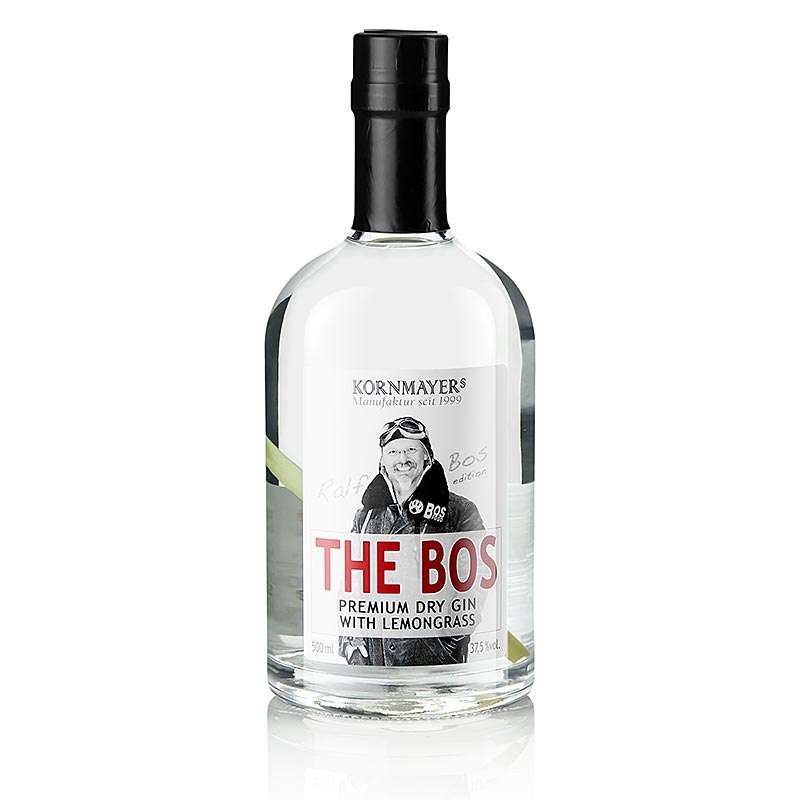 The Bos Premium Dry Gin mit Lemongrass, Ralf Bos Edition, 37,5% vol., Kornmayers, 500 ml