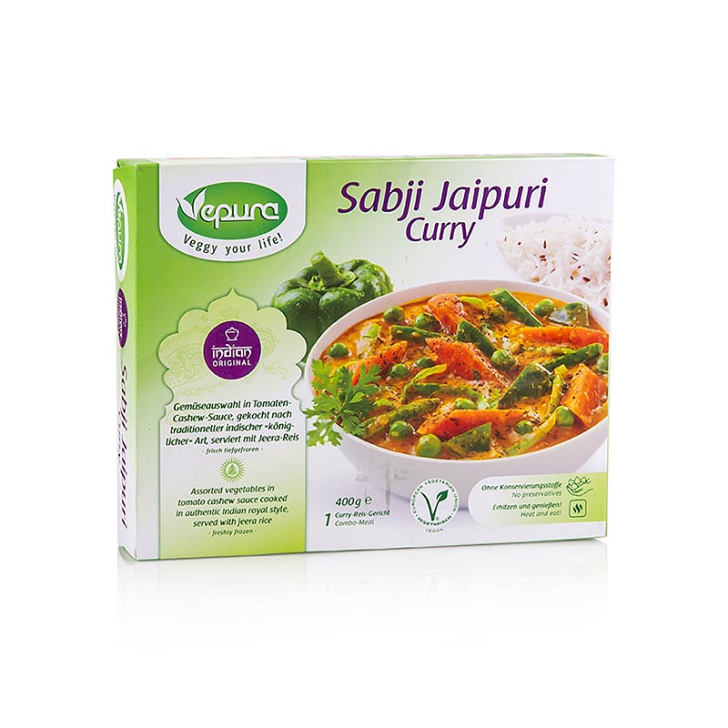 Sabji Jaipuri Curry - Gemüseauswahl Tomate Cashew Sauce mit Jeera Reis, TK 400 g