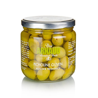 Grüne Oliven, mit Kern, Picholine-Oliven, Arnaud 400 g