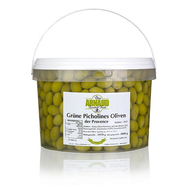 Grüne Oliven, mit Kern, Picholine-Oliven, Arnaud 4,97 kg