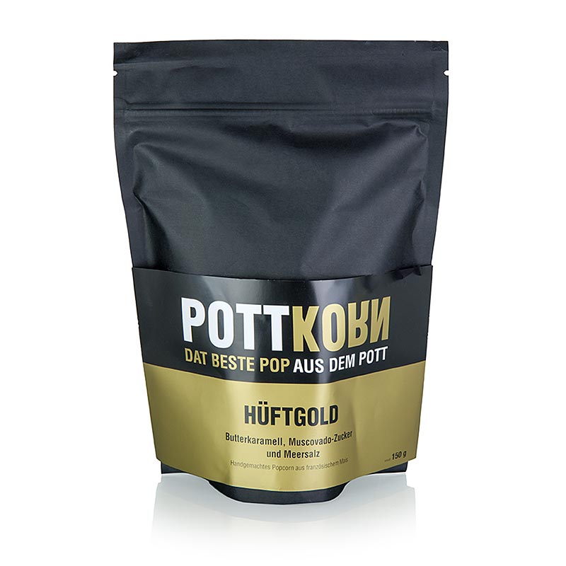 Pottkorn - Hüftgold, Popcorn mit Butterkaramell, Muscovado, Meersalz 150 g