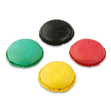 Macarons Mischung 2 (je 96 x Schwarz, Cassis, Zitrone, Türkis) Ø3,5cm 921 g, 384 St