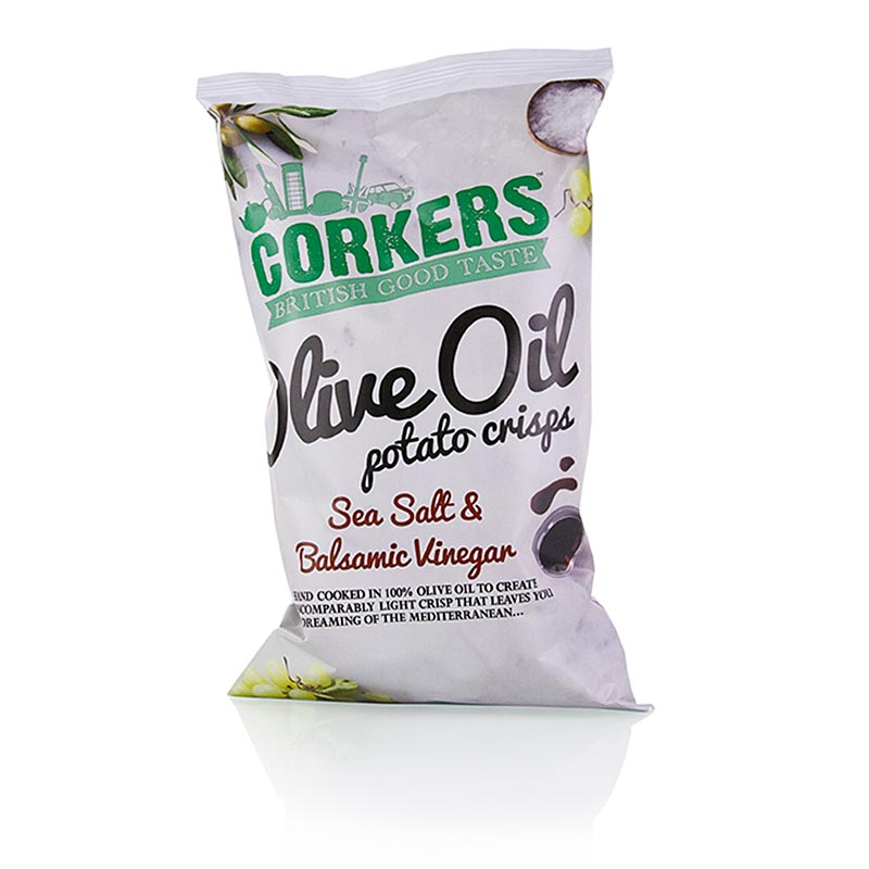 Kartoffelchips - gesalzen und mit Balsamico Essig, Corkers 130 g