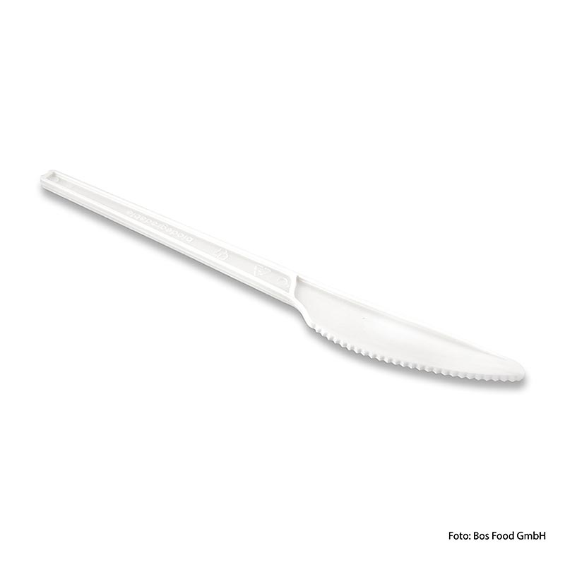 Einweg Naturesse Messer, weiß, aus CPLA, 16,8cm 1.000 St