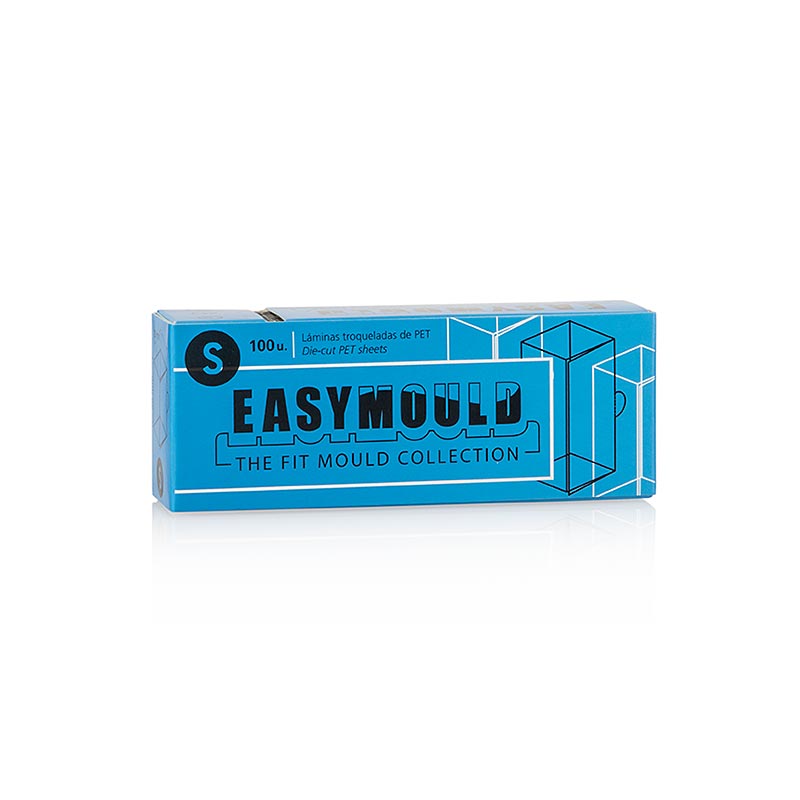 Easymould Cuadrado Folien, quadrat, ø2x2x4cm, 100 Folien, 100% Chef (60/0007), 100 St