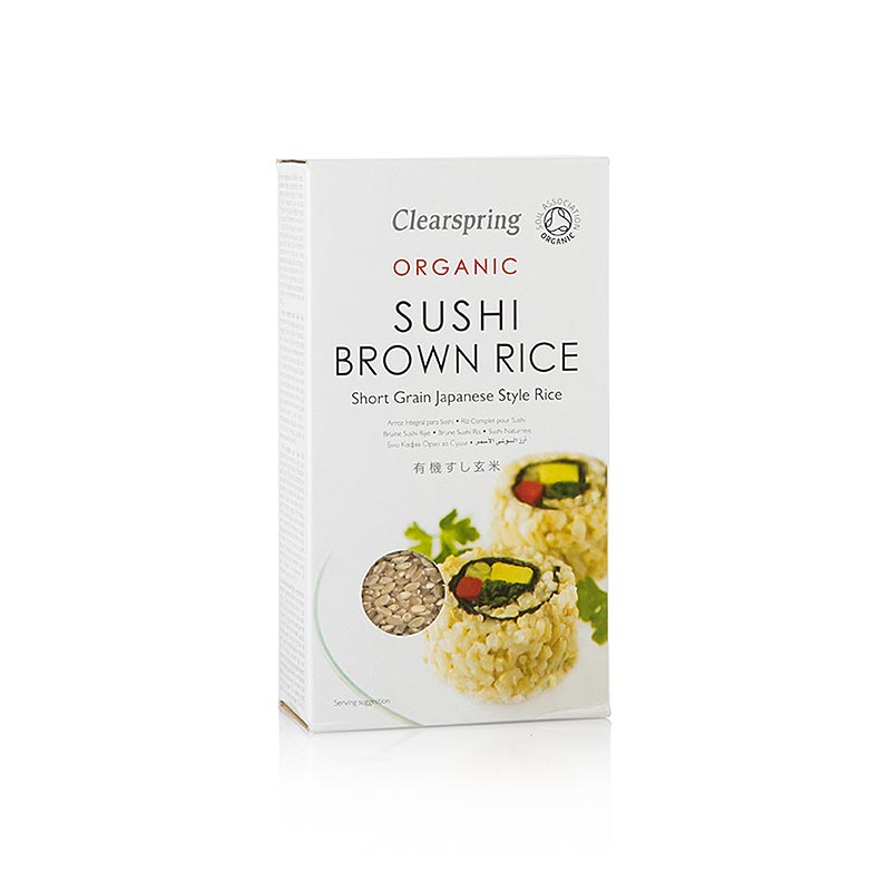 Organic Brown Sushi Rice, brauner Sushi Reis, Clearspring, BIO, 500 g