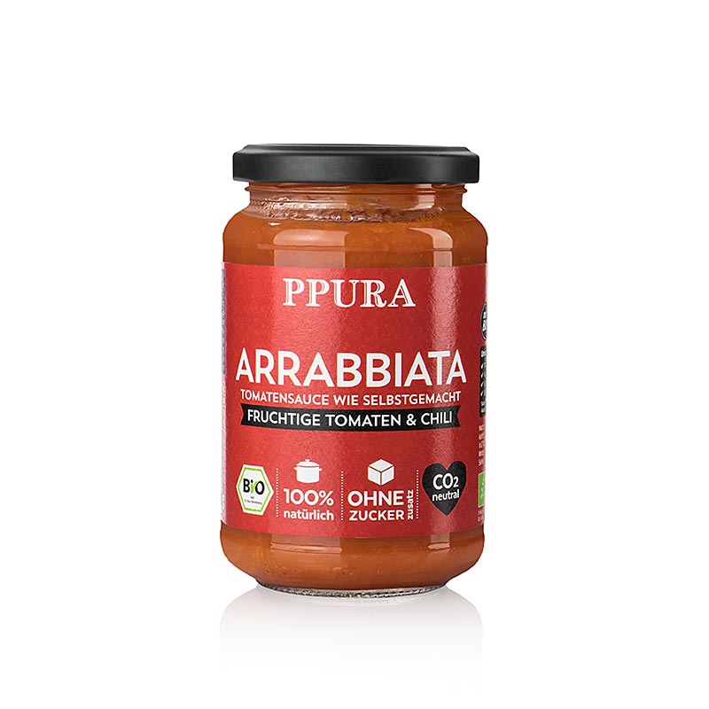 Ppura Sugo Arrabbiata - mit Tomaten, Knoblauch und Chili, BIO, 340 g