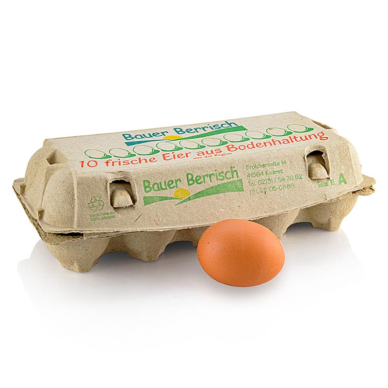 Bauer Berrischs Eier aus Bodenhaltung, braun, Größe L, 10 St
