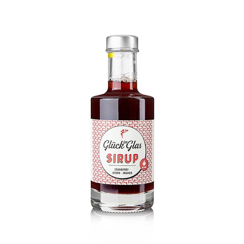 Glück im Glas - Cranberry Ahorn Ingwer Sirup, 200 ml