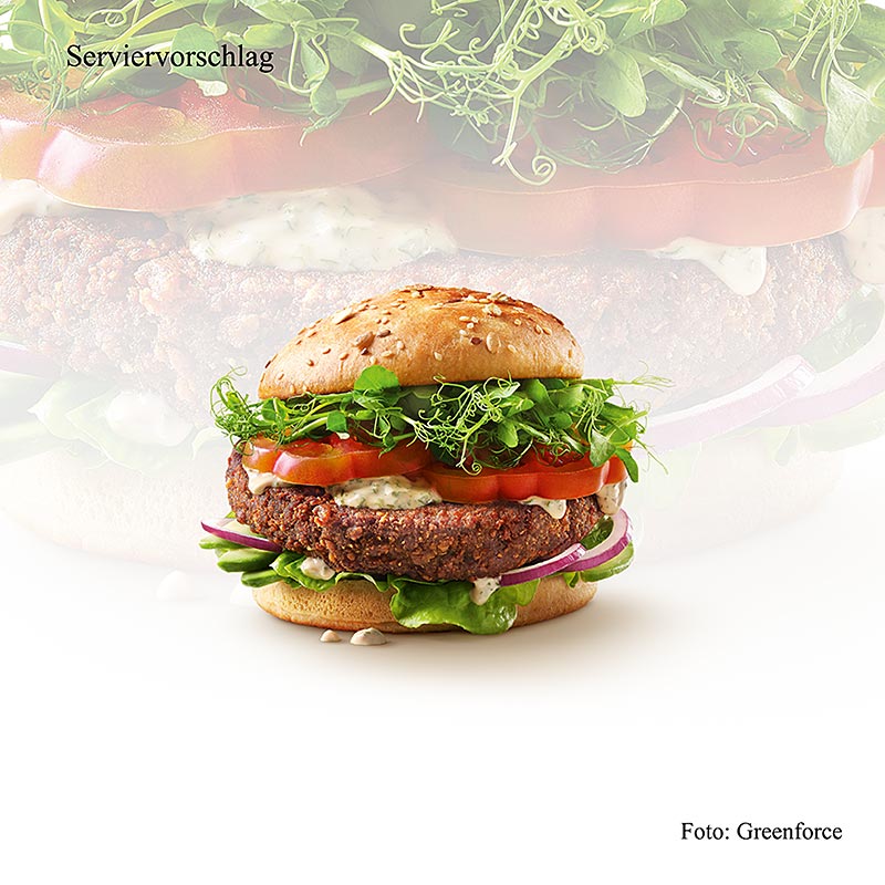 Greenforce vegane Burger Patties, aus Erbsenprotein, TK, 2,6 kg, 20 x 130g