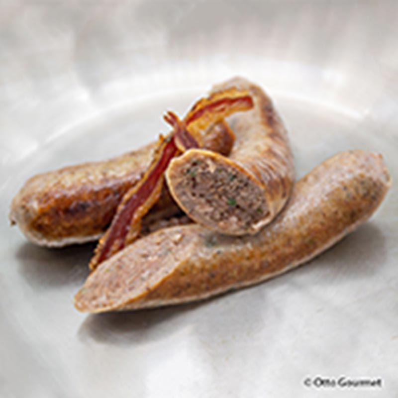 Bacon Bratwurst, Rindfleischwurst mit Speck, Otto Gourmet, TK, 300 g, 3 x 100g
