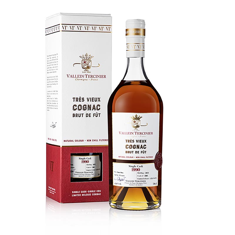 Cognac - Vallein Tercinier 1990/2021 - 31 Jahre, Single Cask, 42,9% vol., 700 ml