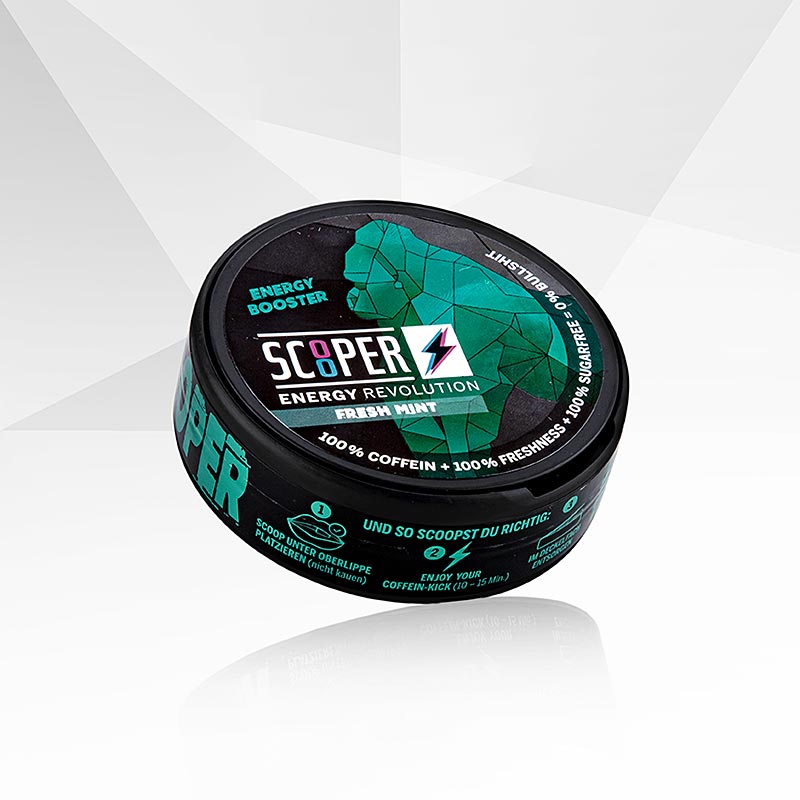 Scooper Energy - Fresh Mint, 40 mg Koffein pro Pouch, 12 St