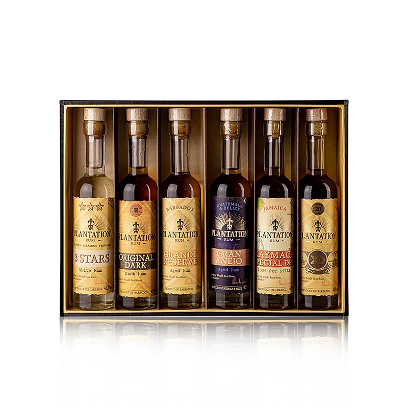 Plantation Rum Experience Box Geschenk SET, 6 x 10 cl, 600 ml, 6 x 100ml