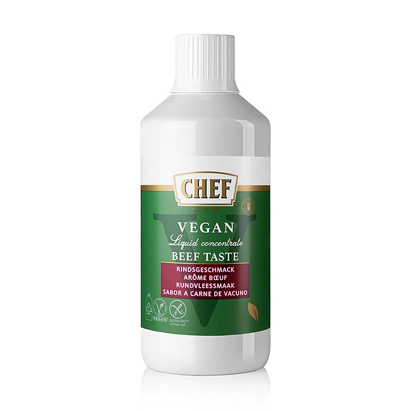 CHEF Konzentrat Rindgeschmack, flüssig, vegan, glutenfrei (für ca. 34 Liter), 1 l